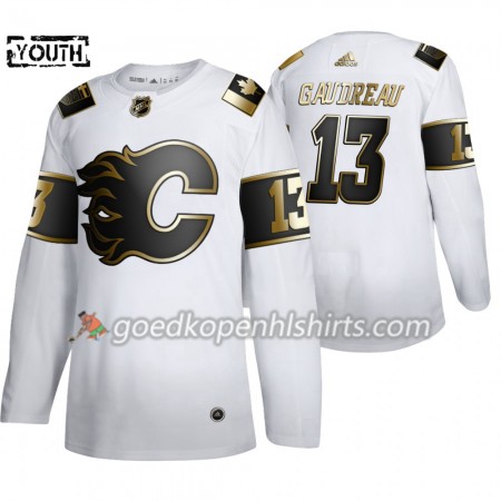 Calgary Flames Johnny Gaudreau 13 Adidas 2019-2020 Golden Edition Wit Authentic Shirt - Kinderen